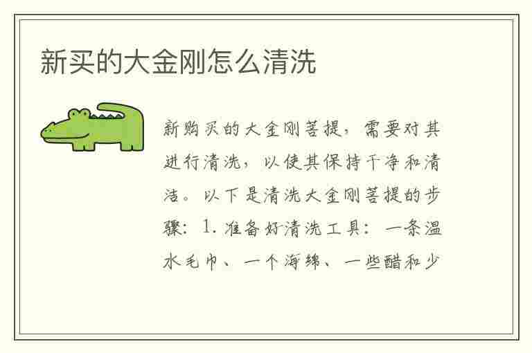 新买的大金刚怎么清洗(新买的大金刚怎么清洗,新买的大金刚怎么不用水清)